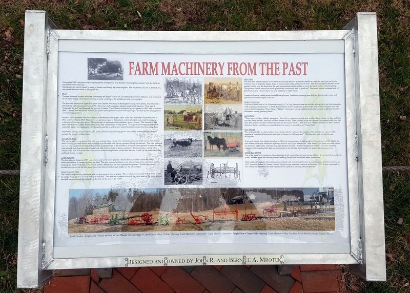 Farm Machinery From The Past Marker image. Click for full size.