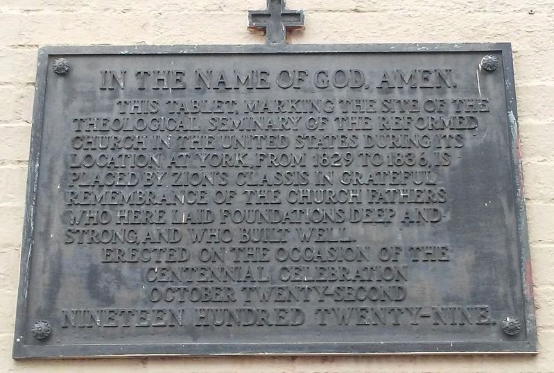 Reformed Theological Seminary Site Marker. Click for full size. Reformed Theological Seminary Site Marker image. Click for full size.