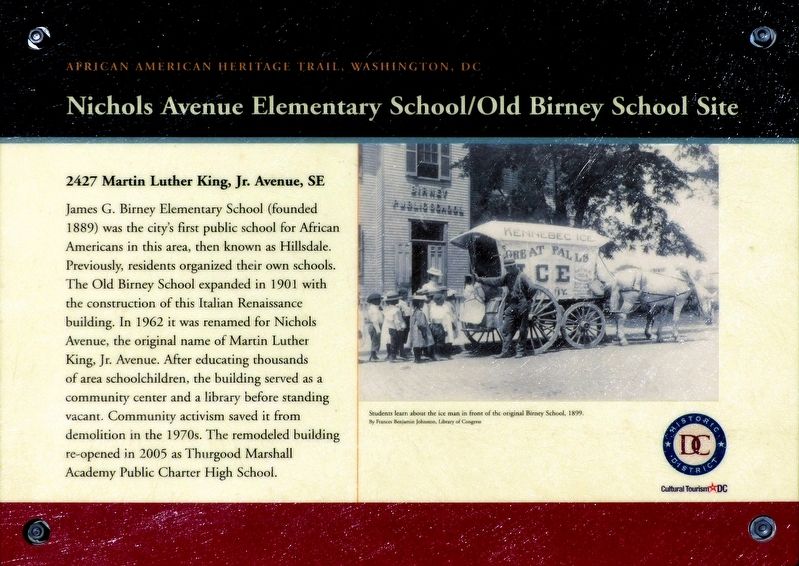 Nichols Avenue Elementary School/Old Birney School Site Marker image. Click for full size.
