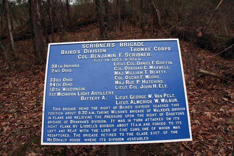 Scribner’s Brigade Marker. Click for full size. Scribner’s Brigade Marker image. Click for full size.