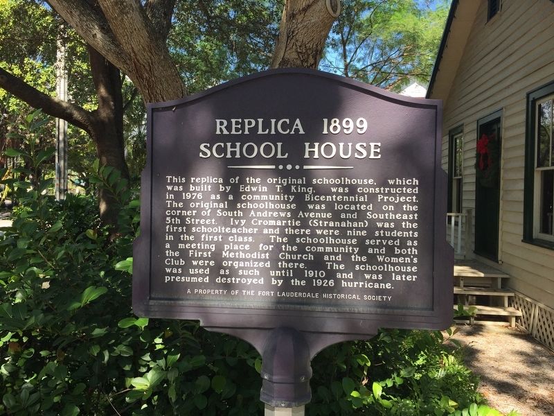 Replica 1899 School House Marker. Click for full size. Replica 1899 School House Marker image. Click for full size.