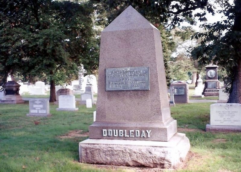 Abner Doubleday grave marker image. Click for full size.