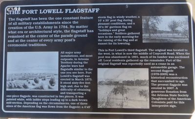 The Fort Lowell Flagstaff Marker. Click for full size. The Fort Lowell Flagstaff Marker image. Click for full size.
