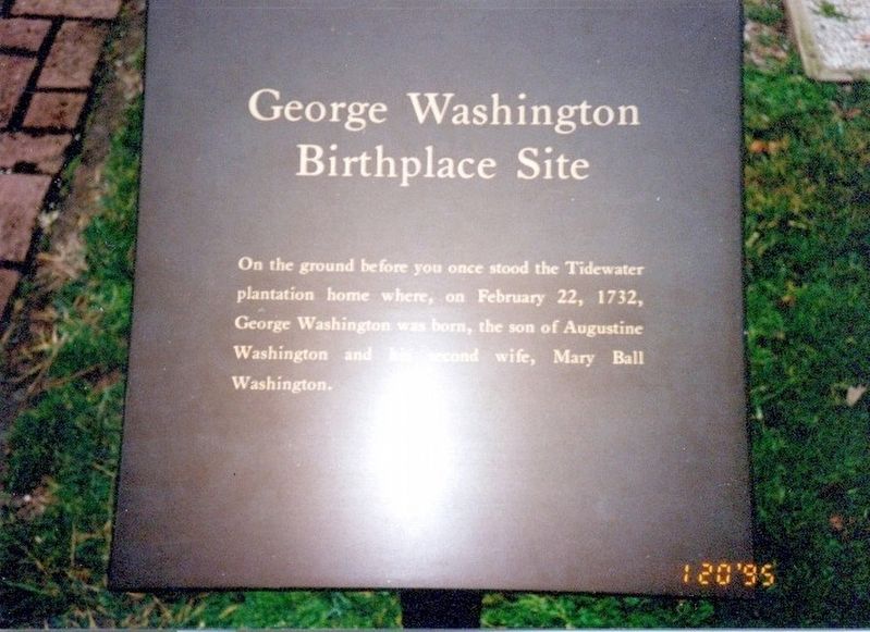 George Washington Birthplace Site Marker image. Click for full size.