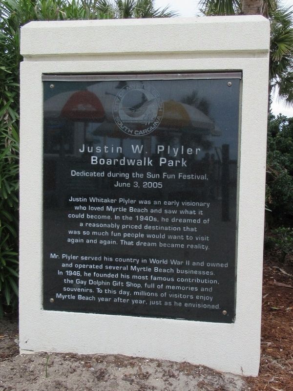 Justin W. Plyler Boardwalk Park Marker image. Click for full size.