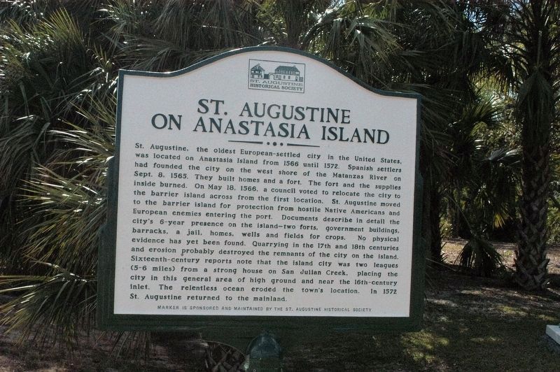 St. Augustine on Anastasia Island Marker image. Click for full size.