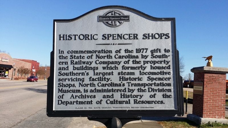Historic Spencer Shops Marker image. Click for full size.