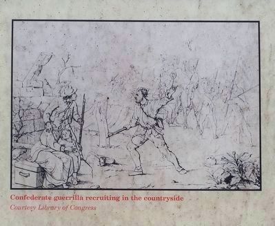 Confederate guerrilla recruiting in the countryside image. Click for full size.