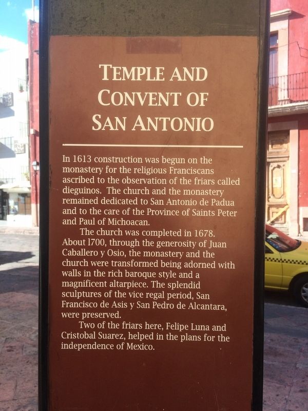 The previous Temple and Convent of San Antonio Marker image. Click for full size.