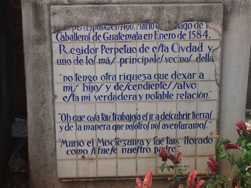 Bernal Diaz de Castillo Marker image. Click for full size.