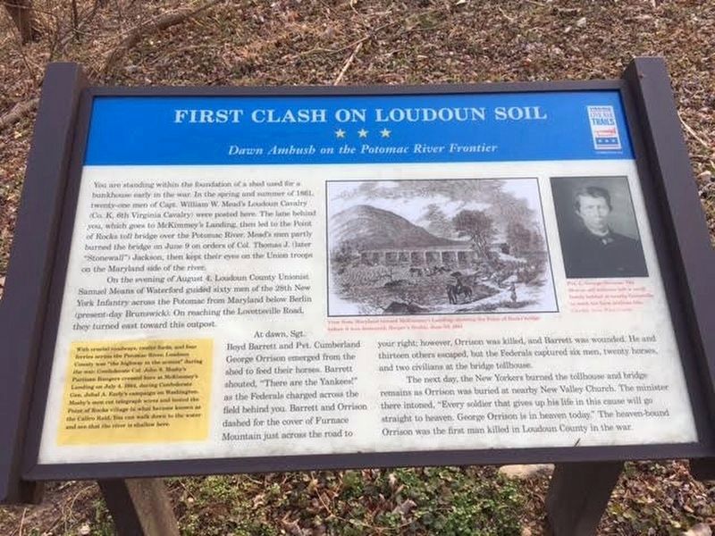 First Clash On Loudoun Soil Marker. Click for full size. First Clash On Loudoun Soil Marker image. Click for full size.