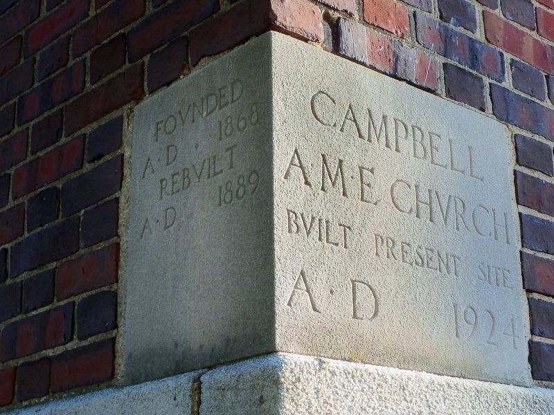 Campbell A. M. E. Church Cornerstone image. Click for full size.