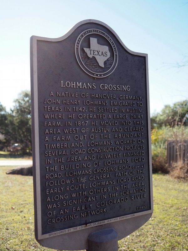 Lohmans Crossing Marker image. Click for full size.