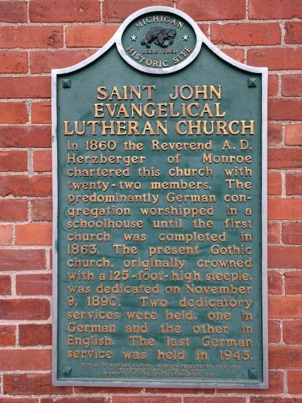 Saint John Evangelical Lutheran Church Marker image. Click for full size.