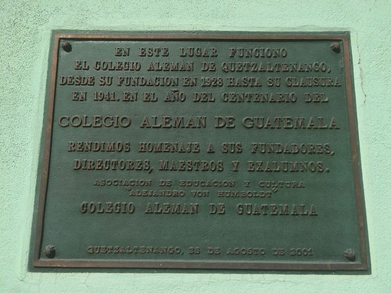 The German School of Guatemala Marker image. Click for full size.