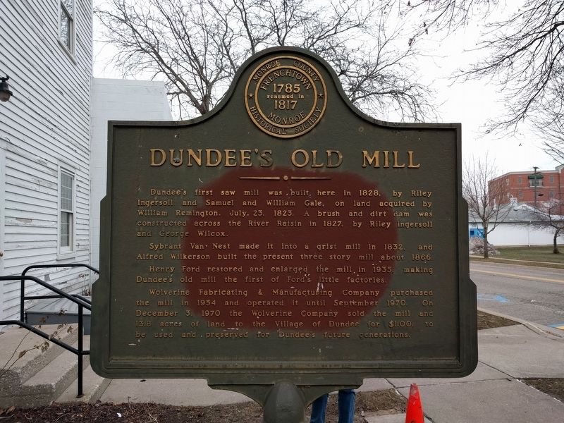 Dundee's Old Mill Marker. Click for full size. Dundee's Old Mill Marker image. Click for full size.