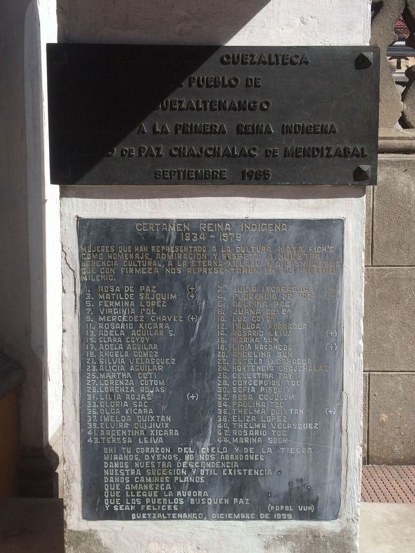 Rosario de Paz Chajchalac de Mendizabal Markers. Click for full size. Rosario de Paz Chajchalac de Mendizabal Markers image. Click for full size.