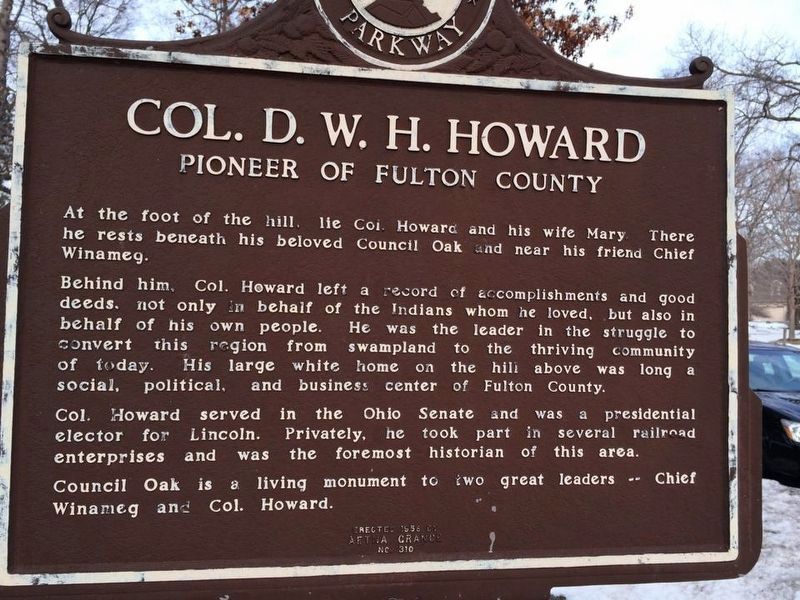 Col. D.W.H. Howard Marker image. Click for full size.