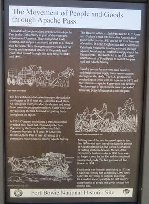 The Movement of People and Goods through Apache Pass Marker image. Click for full size.