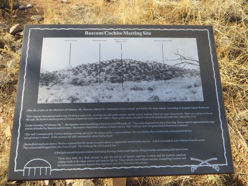 Bascom-Cochise Meeting Site Marker image. Click for full size.