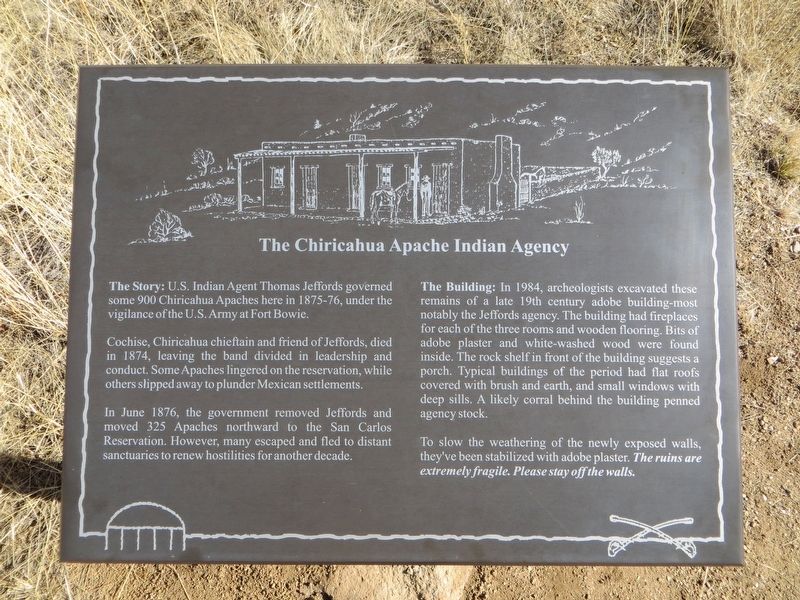 The Chiricahua Apache Indian Agency Marker image. Click for full size.