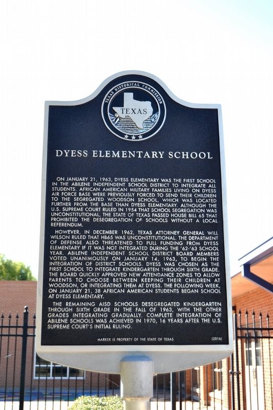 Dyess Elementary School Marker image. Click for full size.