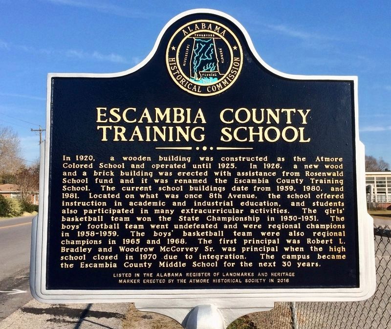 Escambia County Training School Marker image. Click for full size.