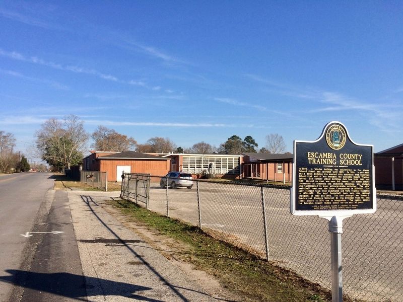 Escambia County Training School behind marker. image. Click for full size.