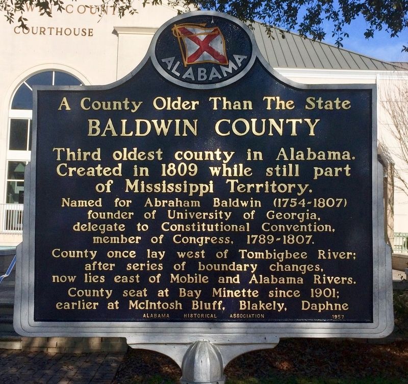 A County Older Than the State, Baldwin County Marker image. Click for full size.