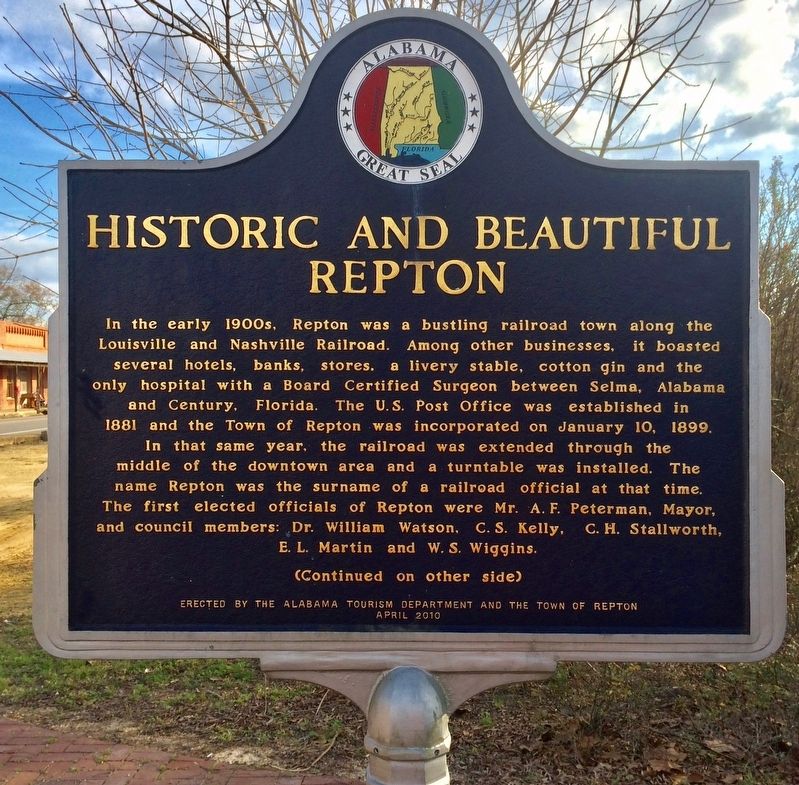 Historic and Beautiful Repton Marker (Side 1) image. Click for full size.