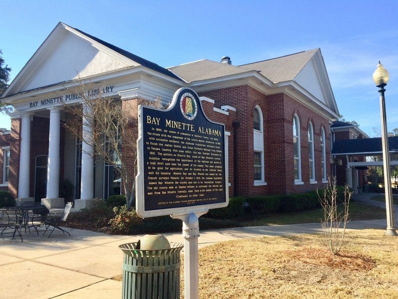 Bay Minette Public library near marker.. Click for full size. Bay Minette Public library near marker. image. Click for full size.