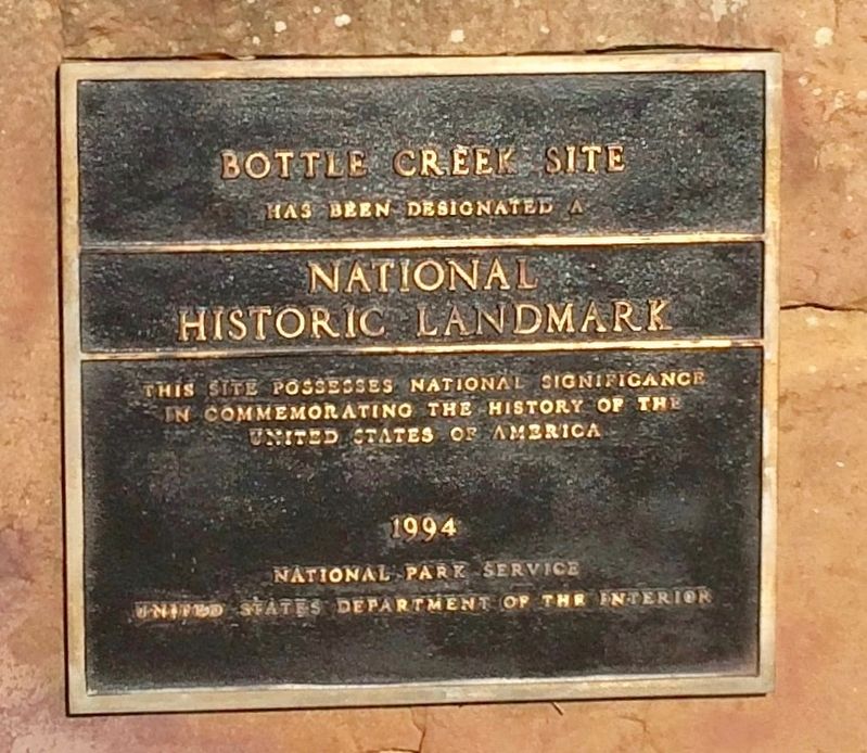 Bottle Creek Site plaque. image. Click for full size.