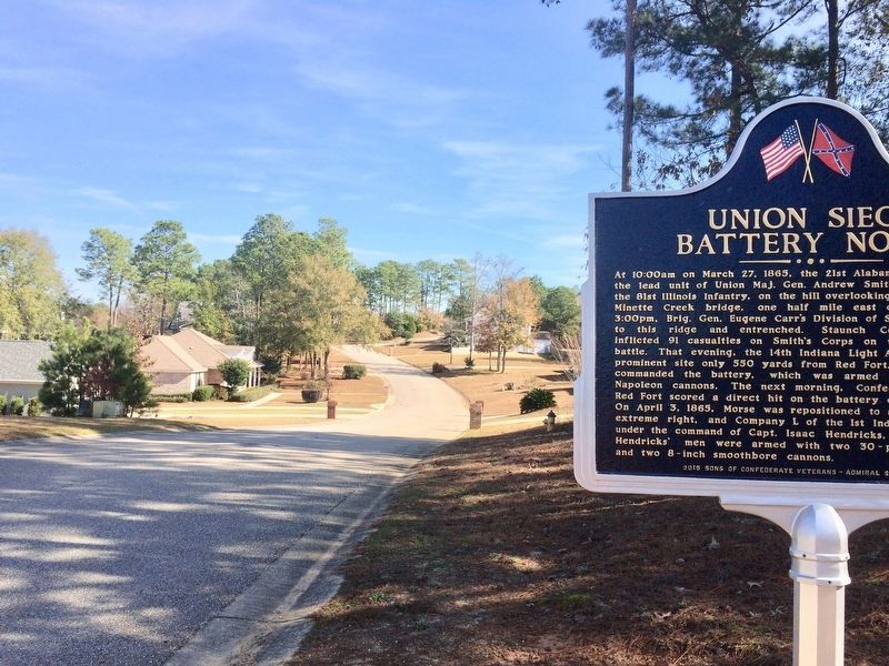 The view northerly from marker on Southern Way. image. Click for full size.