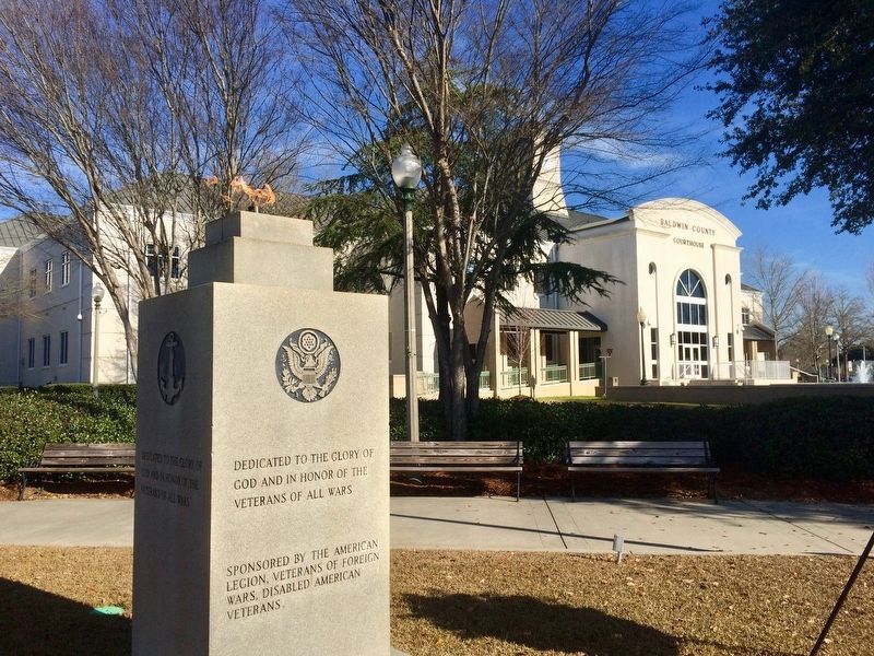 Memorial located on lawn of Baldwin County Courthouse. image. Click for full size.