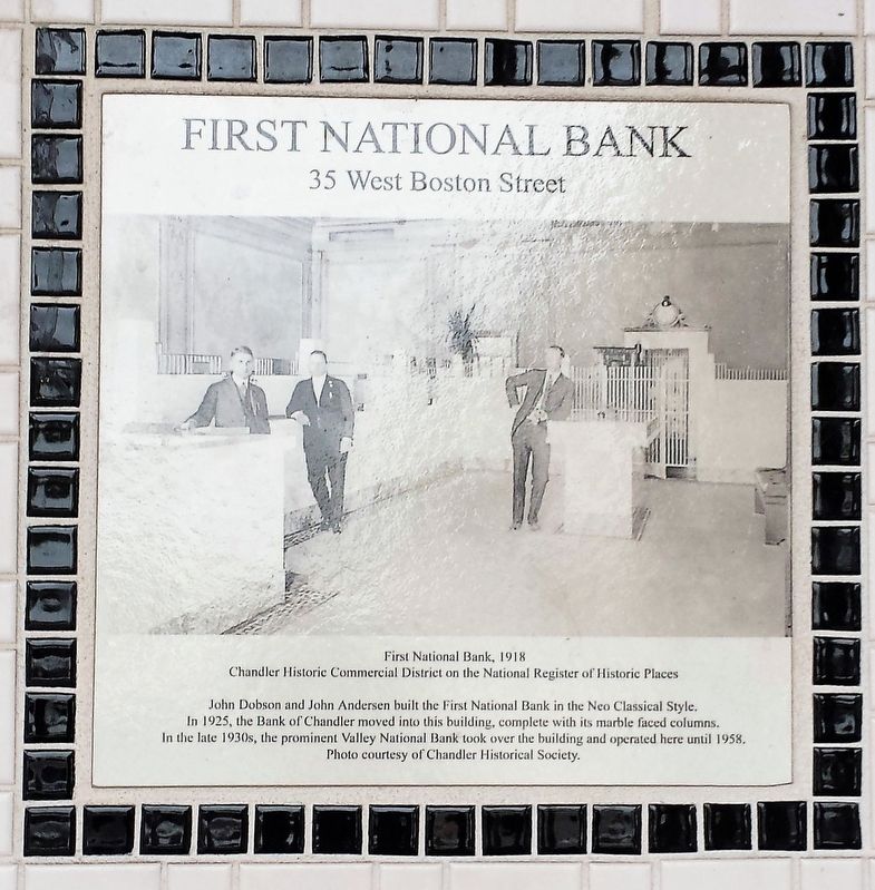 First National Bank, 1918 Marker. Click for full size. First National Bank, 1918 Marker image. Click for full size.