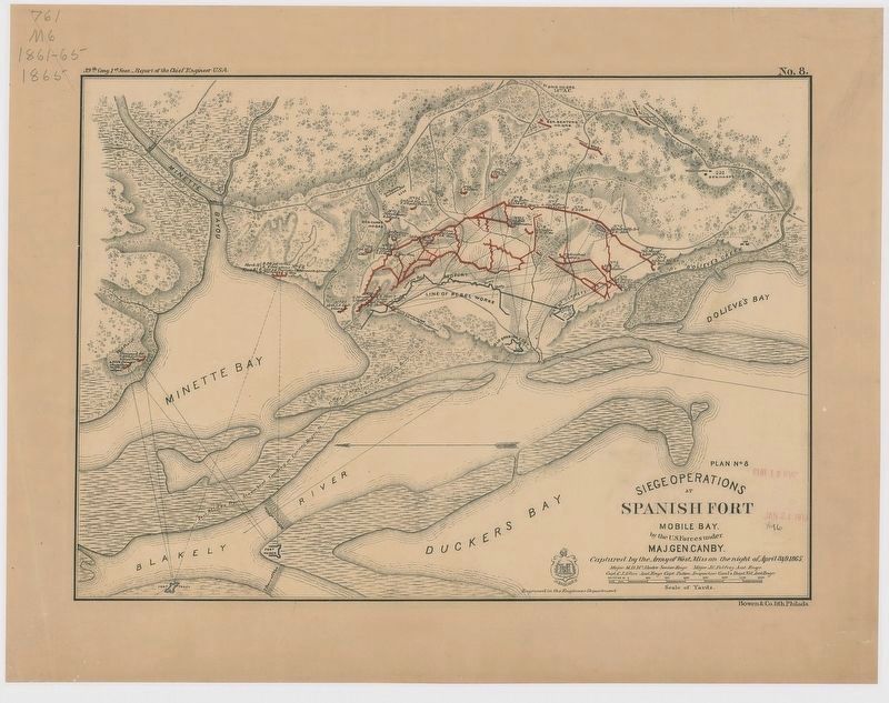Siege Operations at Spanish Fort (General Canby's Plan No. 8) image. Click for full size.