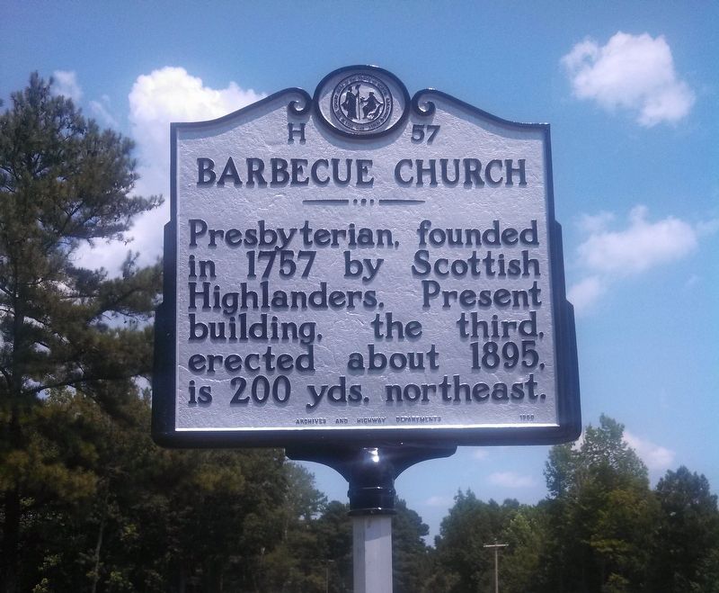 Barbecue Church Marker. Click for full size. Barbecue Church Marker image. Click for full size.
