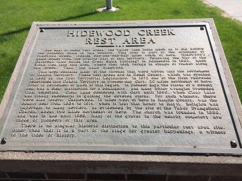 Hidewood Creek Rest Area Marker. Click for full size. Hidewood Creek Rest Area Marker image. Click for full size.