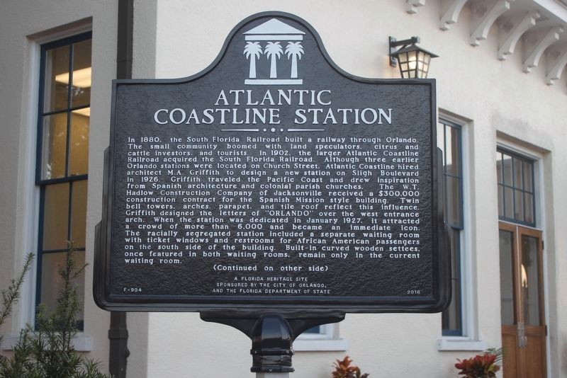 Atlantic Coastline Station Marker (side 1) image. Click for full size.