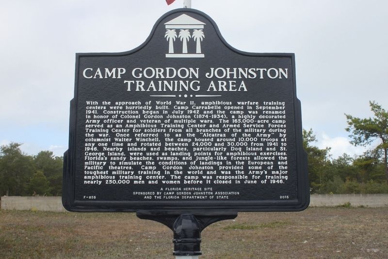 Camp Gordon Johnston Training Area Marker image. Click for full size.
