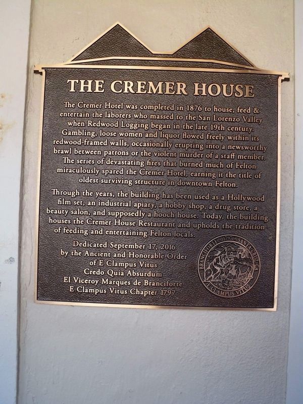 The Cremer House Marker image. Click for full size.