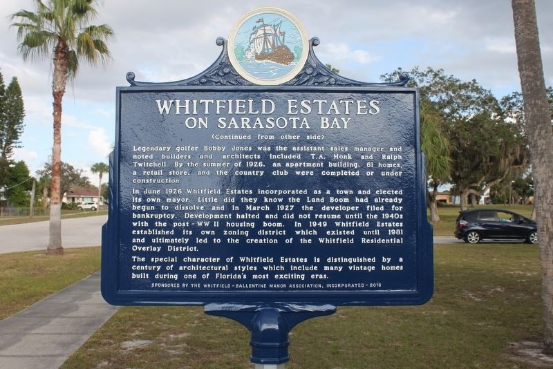 Whitfield Estates on Sarasota Bay Marker Side 2. Click for full size. Whitfield Estates on Sarasota Bay Marker Side 2 image. Click for full size.