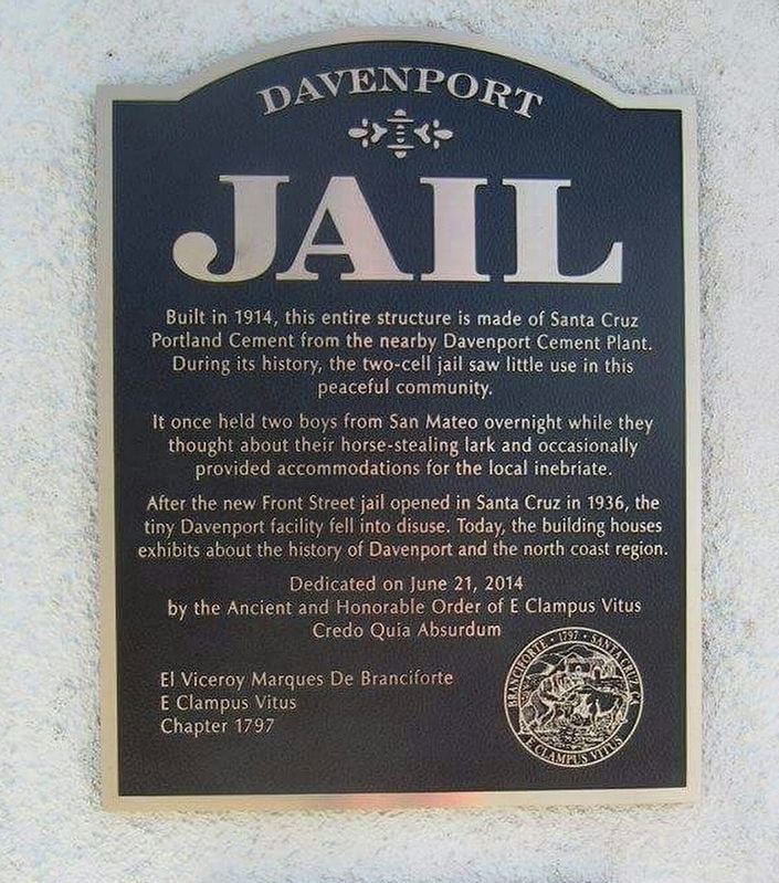 Davenport Jail Marker image. Click for full size.