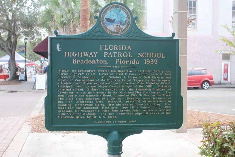 Florida Highway Patrol School Marker (side 1) image. Click for full size.