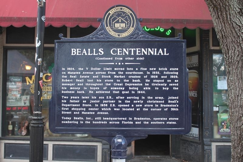 Bealls Centennial Marker Side 2 image. Click for full size.