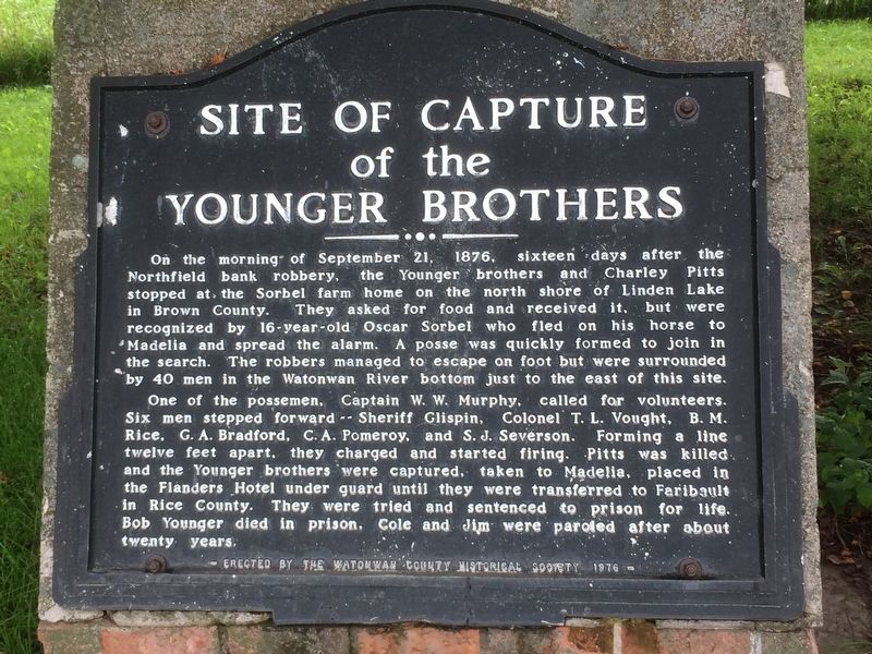 Site of Capture of the Younger Brothers Marker image. Click for full size.