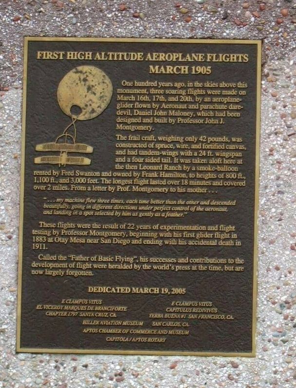 First High Altitude Airplane Flights March 1905 Marker image. Click for full size.