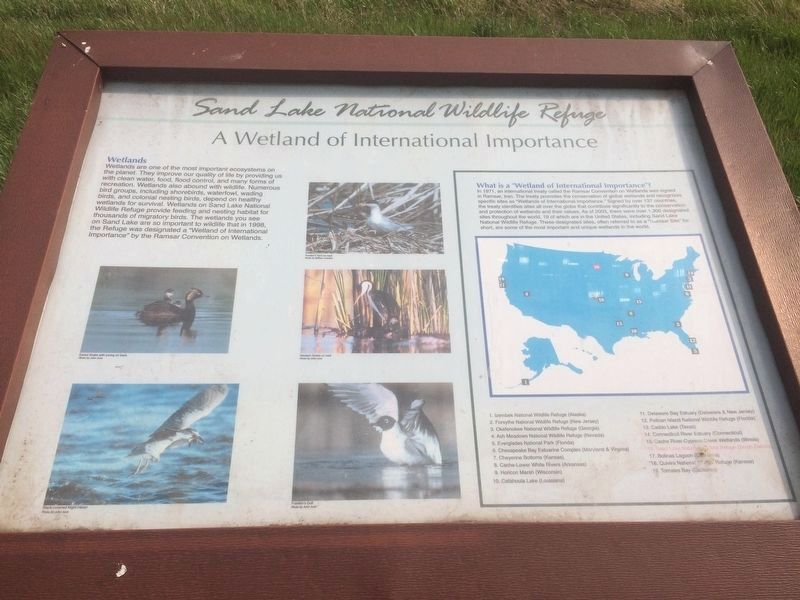Sand Lake National Wildlife Refuge Marker (Marker 1) image. Click for full size.