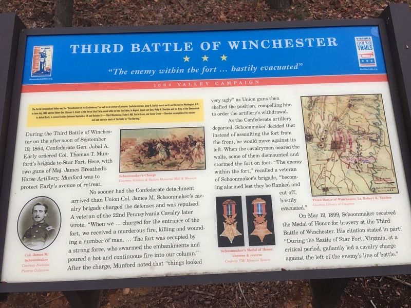 Third Battle of Winchester Marker image. Click for full size.