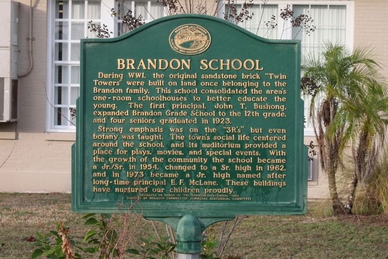 Brandon School Marker image. Click for full size.